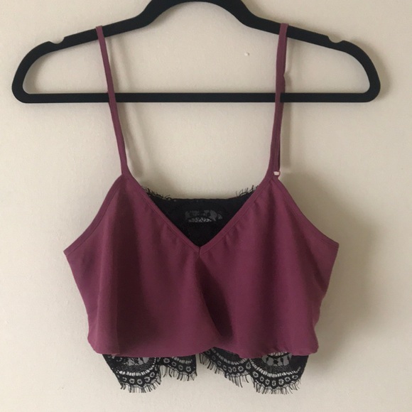 Tobi Tops - Tobi purple and black cropped top size S